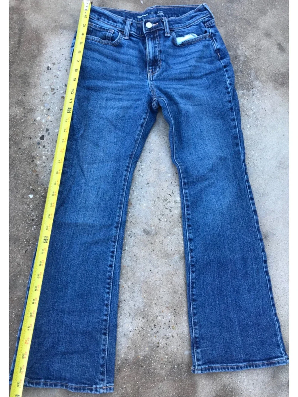 Juniors OLD NAVY Hi Rise Retro Flare Jeans 14 Blue Denim Lite Thigh Fade 26